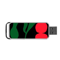 Illustrators Portraits Plants Green Red Polka Dots Portable Usb Flash (one Side) by Mariart