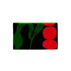 Illustrators Portraits Plants Green Red Polka Dots Cosmetic Bag (xs) by Mariart