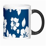 Hibiscus Flowers Seamless Blue White Hawaiian Morph Mugs Right