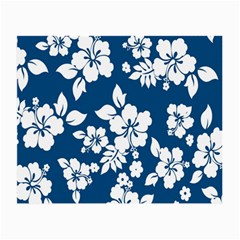 Hibiscus Flowers Seamless Blue White Hawaiian Small Glasses Cloth