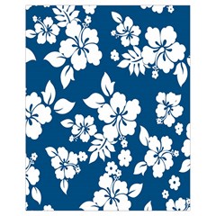 Hibiscus Flowers Seamless Blue White Hawaiian Drawstring Bag (small) by Mariart