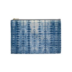 Indigo Grey Tie Dye Kaleidoscope Opaque Color Cosmetic Bag (medium) 