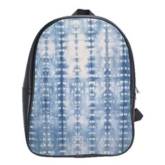 Indigo Grey Tie Dye Kaleidoscope Opaque Color School Bags(large) 