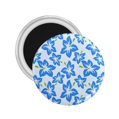 Hibiscus Flowers Seamless Blue 2 25  Magnets