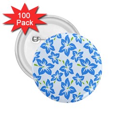 Hibiscus Flowers Seamless Blue 2 25  Buttons (100 Pack) 