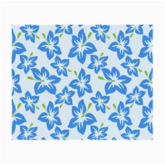 Hibiscus Flowers Seamless Blue Small Glasses Cloth