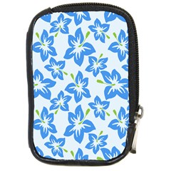 Hibiscus Flowers Seamless Blue Compact Camera Cases