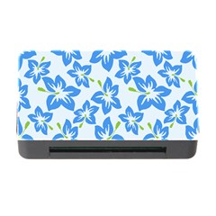 Hibiscus Flowers Seamless Blue Memory Card Reader With Cf