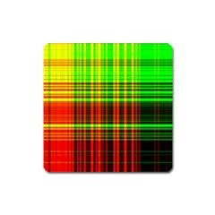 Line Light Neon Red Green Square Magnet by Mariart