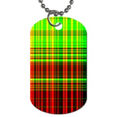 Line Light Neon Red Green Dog Tag (two Sides)