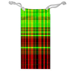 Line Light Neon Red Green Jewelry Bag by Mariart