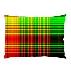Line Light Neon Red Green Pillow Case (two Sides)