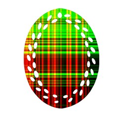 Line Light Neon Red Green Ornament (oval Filigree)