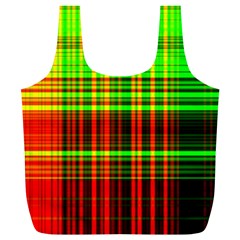 Line Light Neon Red Green Full Print Recycle Bags (l)  by Mariart