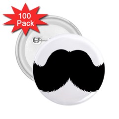 Mustache Owl Hair Black Man 2 25  Buttons (100 Pack) 