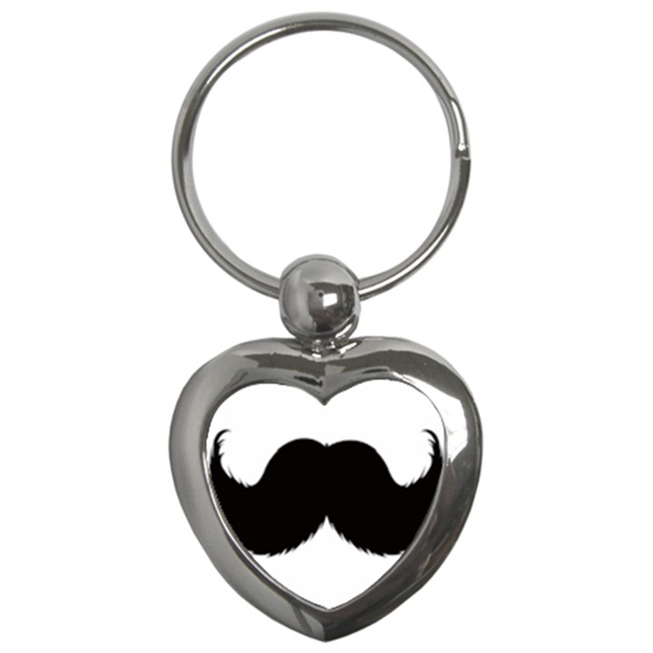 Mustache Owl Hair Black Man Key Chains (Heart) 