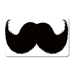 Mustache Owl Hair Black Man Magnet (rectangular)