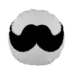Mustache Owl Hair Black Man Standard 15  Premium Flano Round Cushions