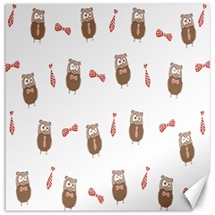 Insulated Owl Tie Bow Scattered Bird Canvas 16  X 16  