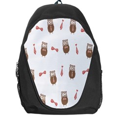 Insulated Owl Tie Bow Scattered Bird Backpack Bag by Mariart