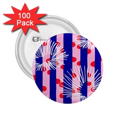 Line Vertical Polka Dots Circle Flower Blue Pink White 2 25  Buttons (100 Pack) 