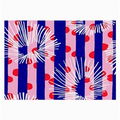 Line Vertical Polka Dots Circle Flower Blue Pink White Large Glasses Cloth by Mariart