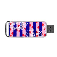Line Vertical Polka Dots Circle Flower Blue Pink White Portable Usb Flash (two Sides) by Mariart