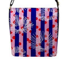 Line Vertical Polka Dots Circle Flower Blue Pink White Flap Messenger Bag (l)  by Mariart