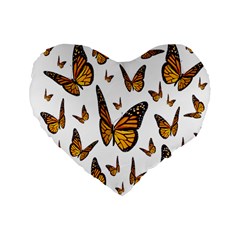 Butterfly Spoonflower Standard 16  Premium Flano Heart Shape Cushions by Mariart