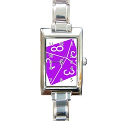 Number Purple Rectangle Italian Charm Watch by Mariart