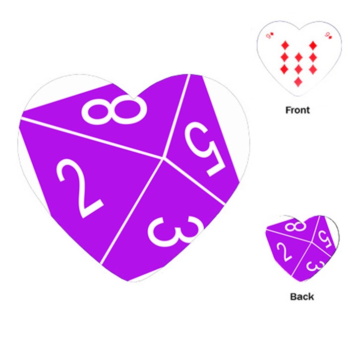 Number Purple Playing Cards (Heart) 