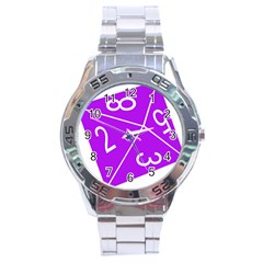Number Purple Stainless Steel Analogue Watch by Mariart