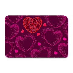 Love Heart Polka Dots Pink Plate Mats by Mariart