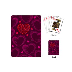 Love Heart Polka Dots Pink Playing Cards (mini) 