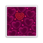 Love Heart Polka Dots Pink Memory Card Reader (Square)  Front