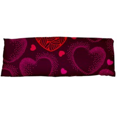 Love Heart Polka Dots Pink Body Pillow Case (dakimakura) by Mariart