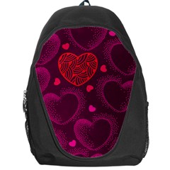 Love Heart Polka Dots Pink Backpack Bag by Mariart