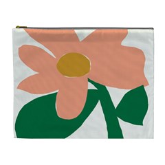 Peach Sunflower Flower Pink Green Cosmetic Bag (xl)