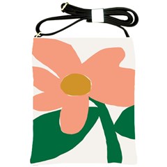 Peach Sunflower Flower Pink Green Shoulder Sling Bags by Mariart