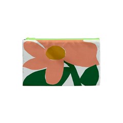 Peach Sunflower Flower Pink Green Cosmetic Bag (xs)