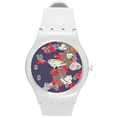 Original Butterfly Carnation Round Plastic Sport Watch (m)