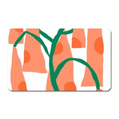 Portraits Plants Carrot Polka Dots Orange Green Magnet (rectangular)