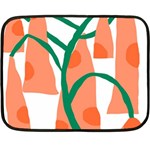 Portraits Plants Carrot Polka Dots Orange Green Double Sided Fleece Blanket (Mini)  35 x27  Blanket Front