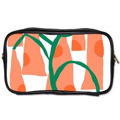 Portraits Plants Carrot Polka Dots Orange Green Toiletries Bags by Mariart