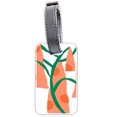 Portraits Plants Carrot Polka Dots Orange Green Luggage Tags (two Sides) by Mariart