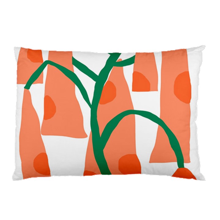 Portraits Plants Carrot Polka Dots Orange Green Pillow Case (Two Sides)