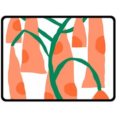 Portraits Plants Carrot Polka Dots Orange Green Double Sided Fleece Blanket (large) 