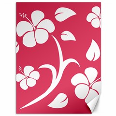 Pink Hawaiian Flower White Canvas 36  X 48   by Mariart