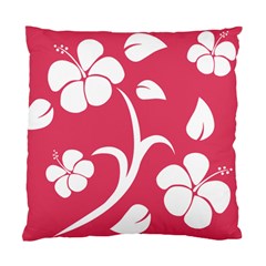 Pink Hawaiian Flower White Standard Cushion Case (two Sides)