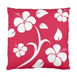 Pink Hawaiian Flower White Standard Cushion Case (Two Sides) Front